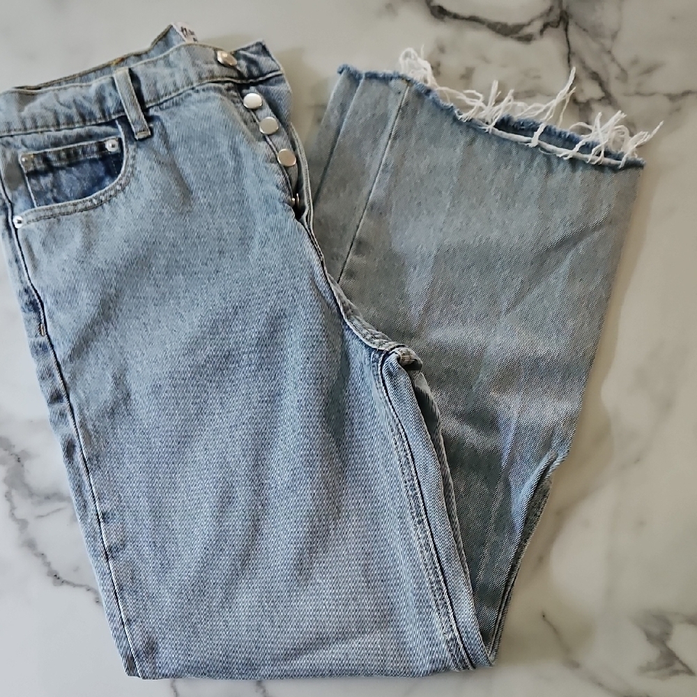 Princess Polly Blue Ankle Cropped Jeans